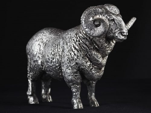 Merino Ram in silver