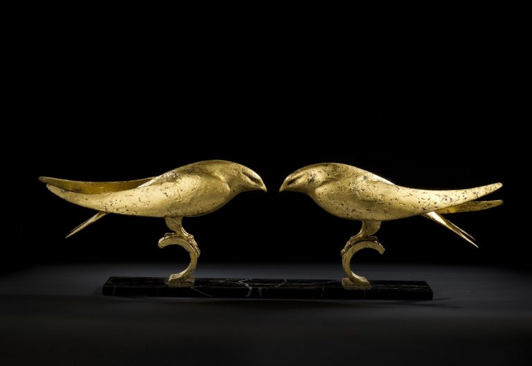 Mackie's Gold Bird Form sculpture
