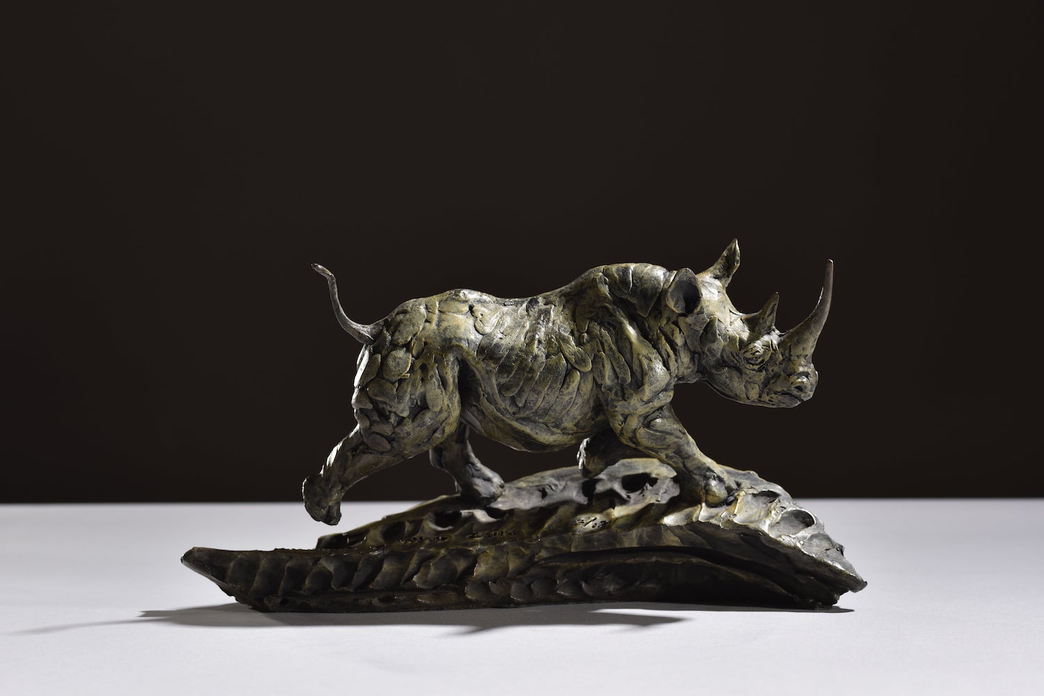 Mackie's sculpture bronze of Black Rhino