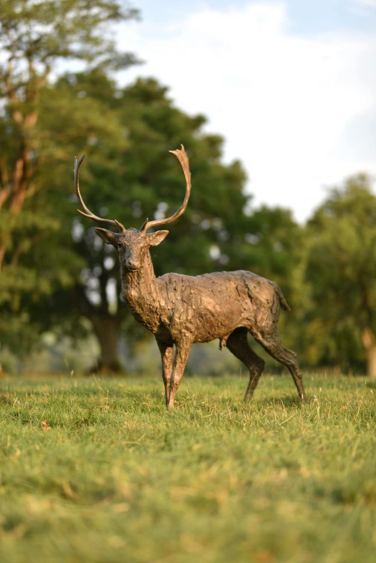 fallow Buck Standing sculpture