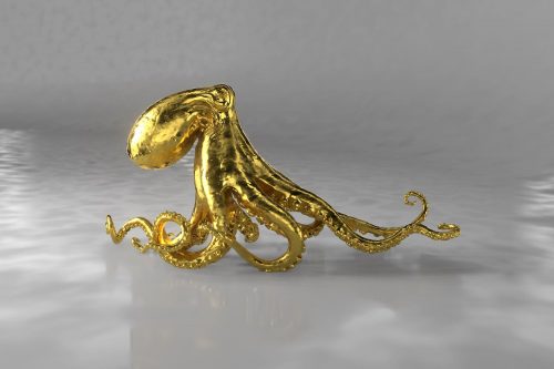 Hamish Mackie's gold octopus sculpture
