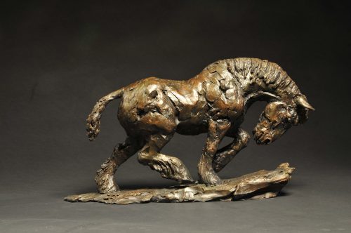 Shire horse sculpture in bronze by Hamish Mackie