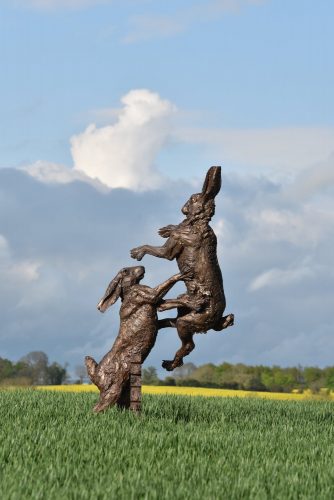 Hamish Mackie's Monumental Hares sculpture