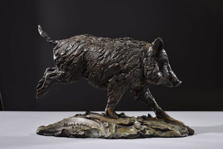 Mackie's wild boar sow sculpture