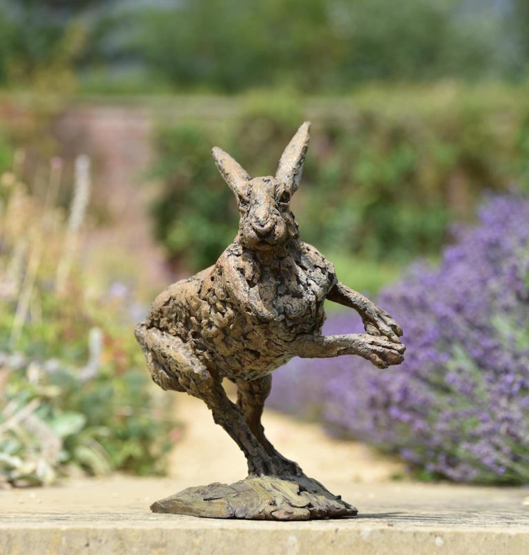 Hare running sculpture