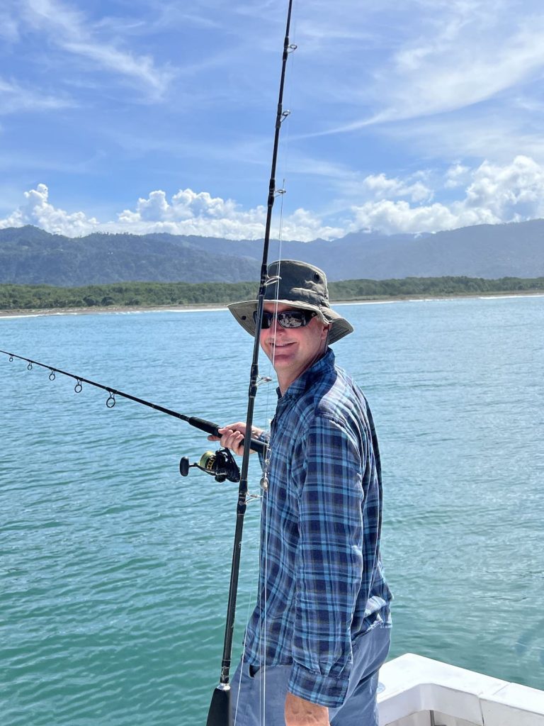 Hamish with fishing rod