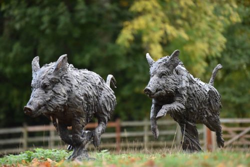 pair of Mackie's life-size wild boar