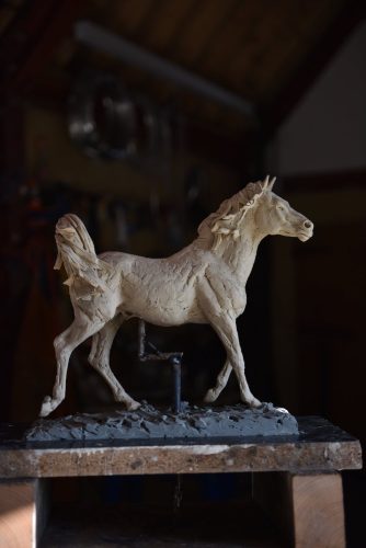 clay model of Arabian horse
