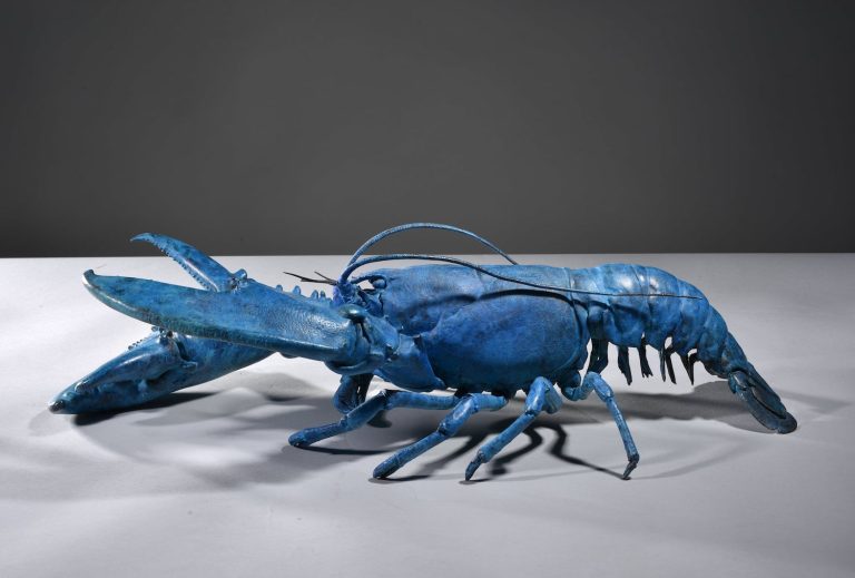 Mackie's blue lobster sculpture