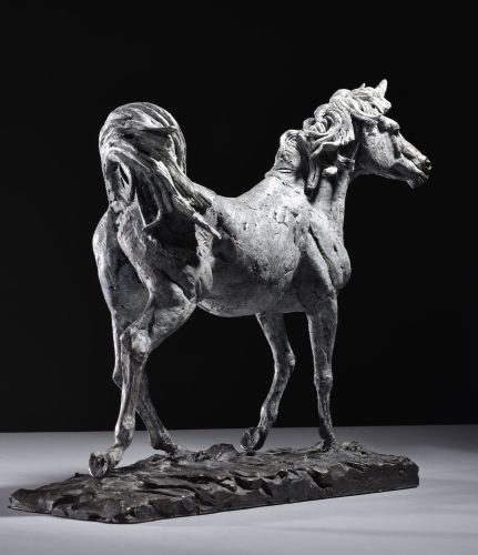 sculpture in bronze of Arab horse