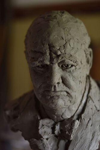 Churchill bust in original clay