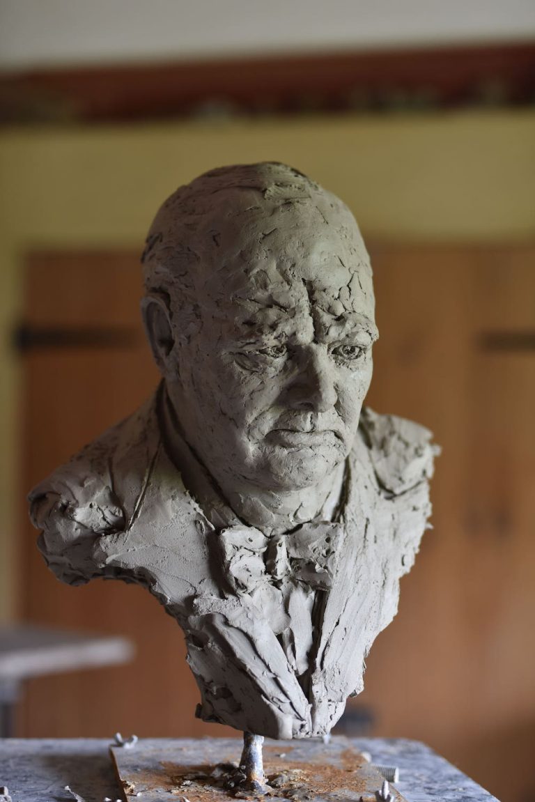 Clay original of Churchill bust