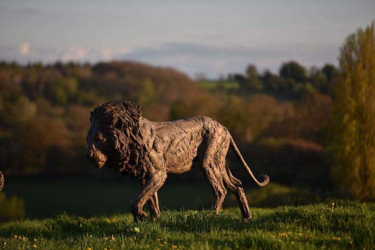 bronze life size lion by Mackie