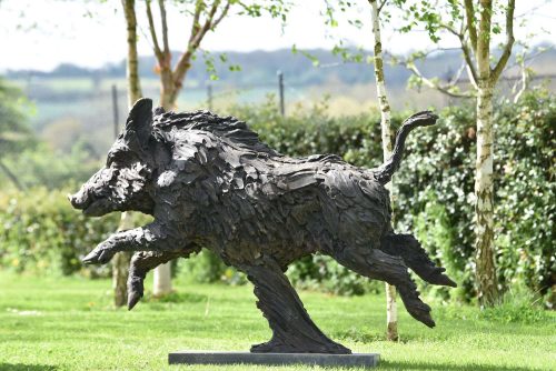 sculpture of wild boar