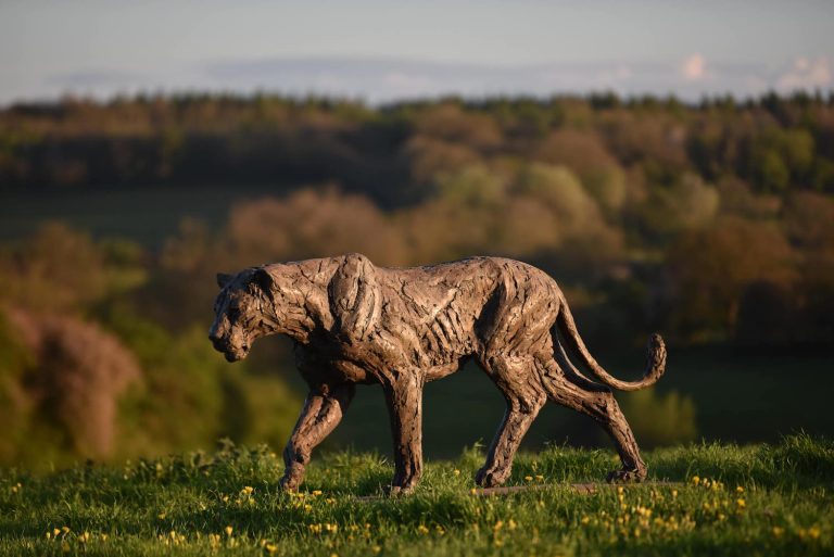 life size bronze lioness