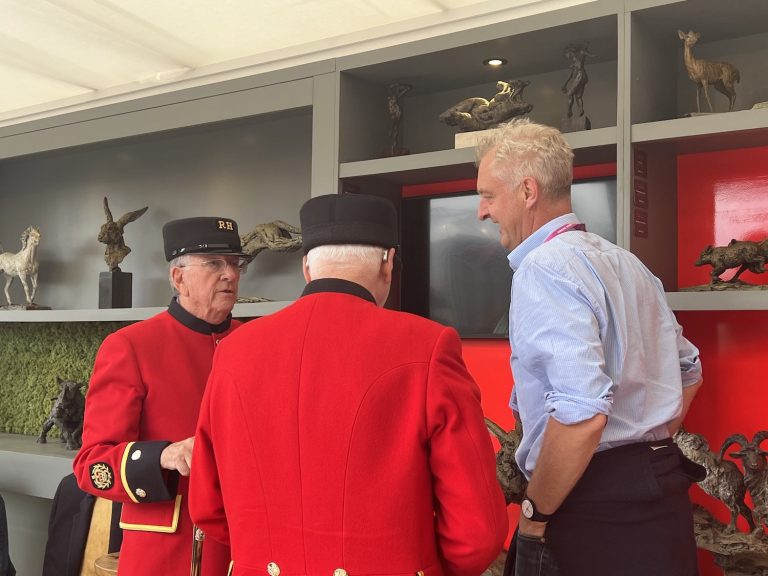 Chelsea pensioners on Hamish's stand