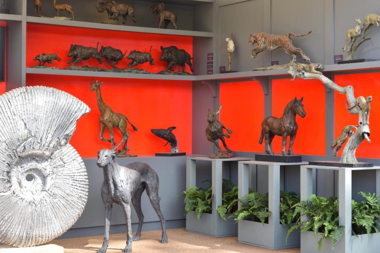 the stand at Chelsea with Hamish's sculptures