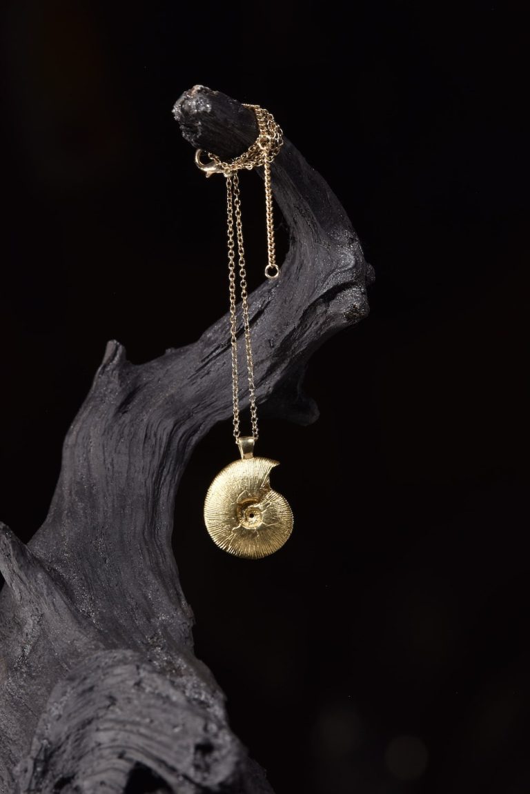 gold ammonite pendant