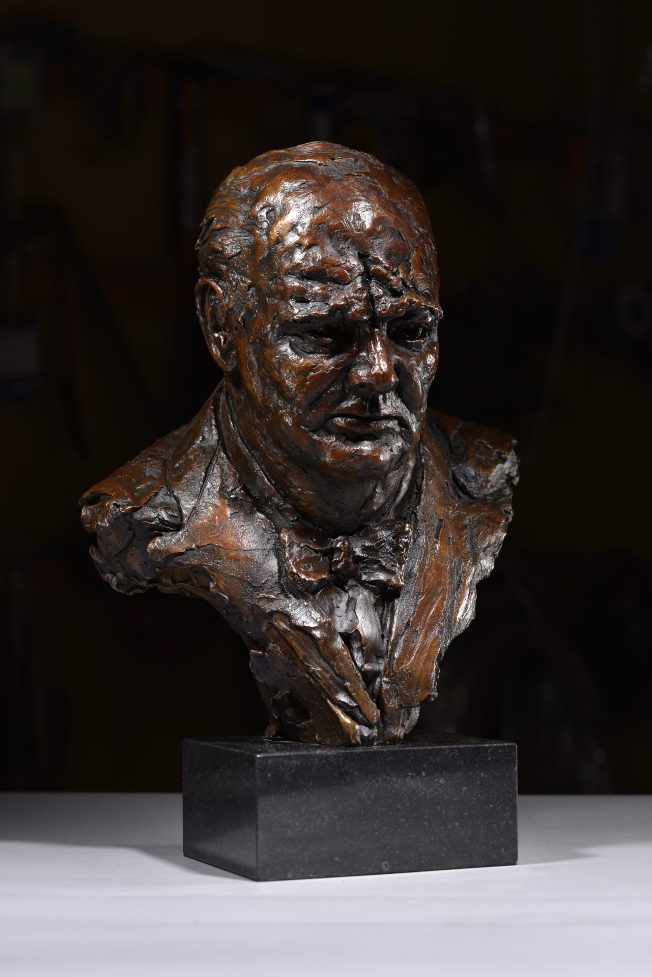 Mackie's bronze bust of Churchill