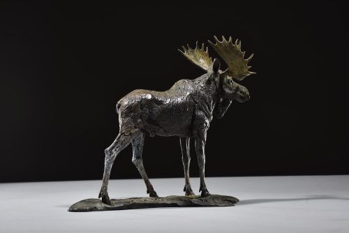 bronze moose sculpture scaled