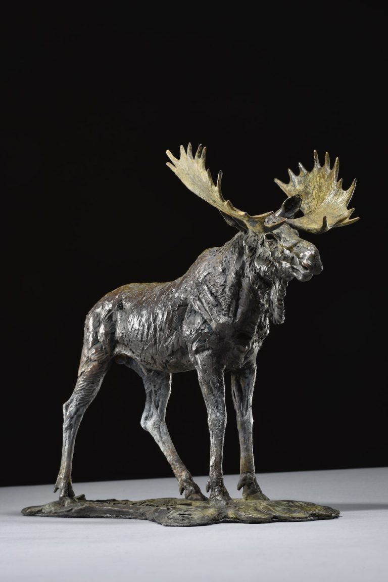 scaled down moose sculpture