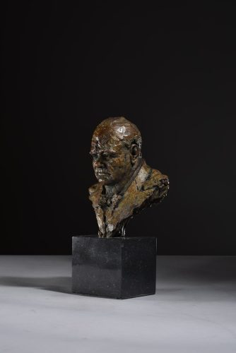bronze Churchill bust scaled down
