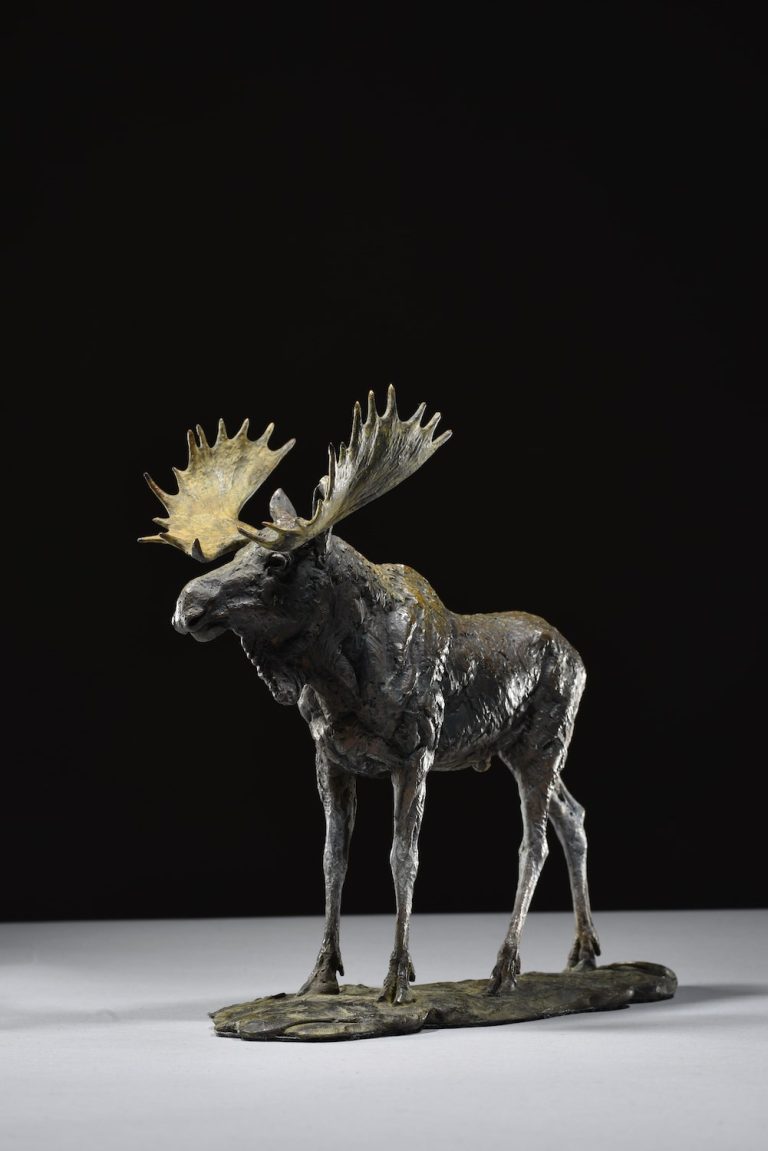 Mackie's bronze moose sculpture scaled down