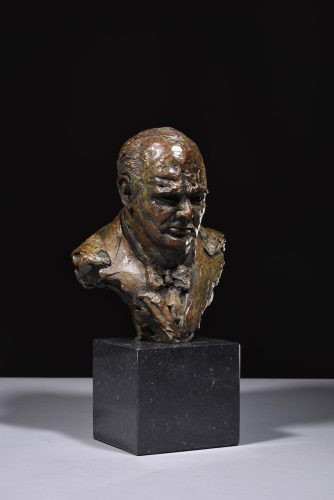 Bronze Churchill bust scaled down