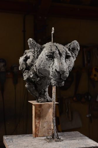 Clay original lioness head