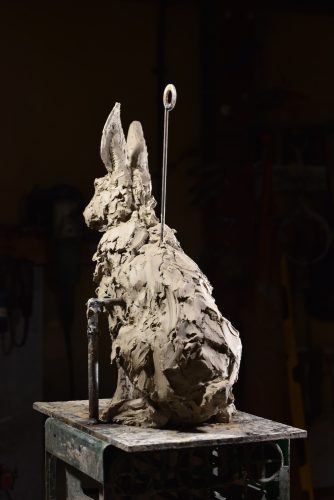Mackie hare sculpture