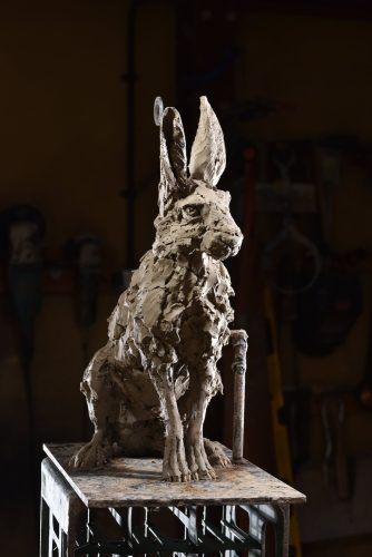 Mackie's bronze hare sculpture