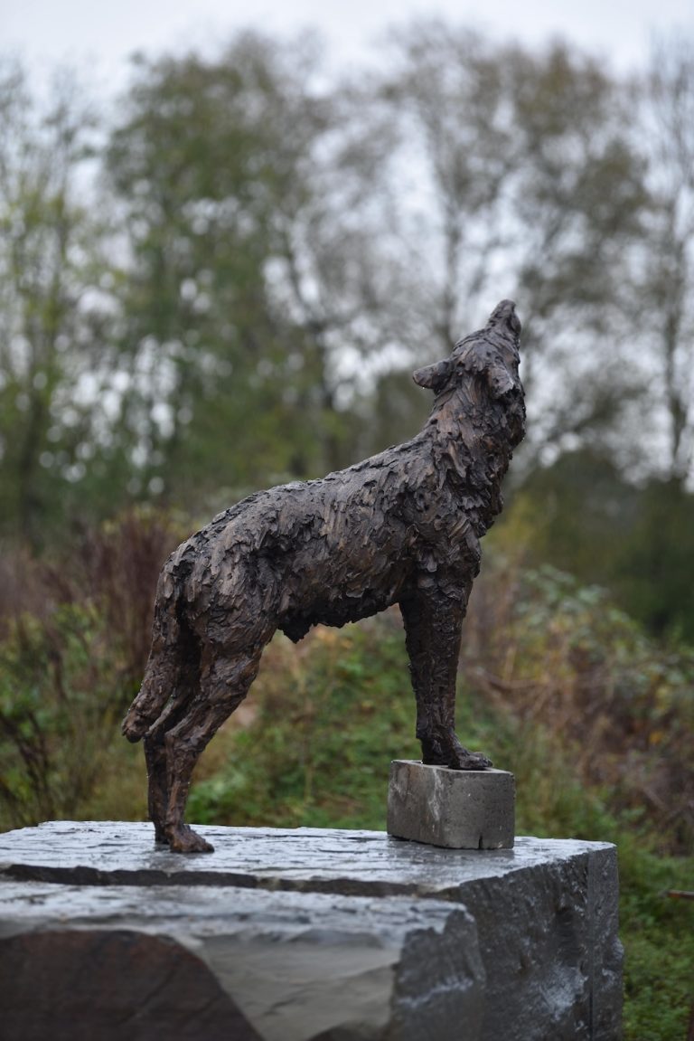 Mackie's male wolf sculpture