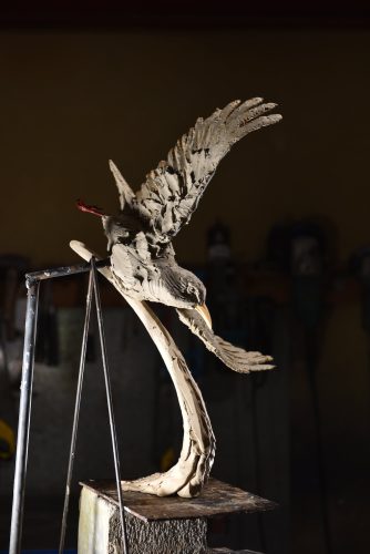Chough clay sculpture