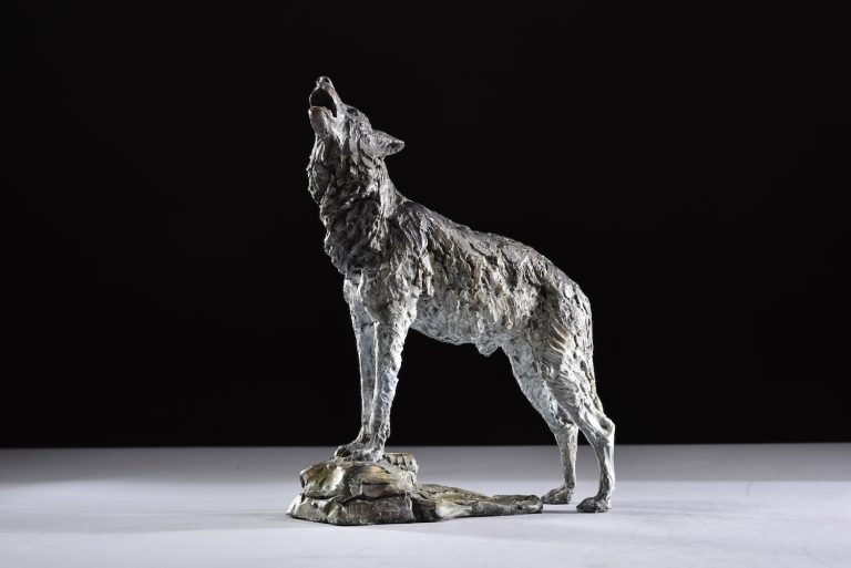 Wolf male scaled sculpture