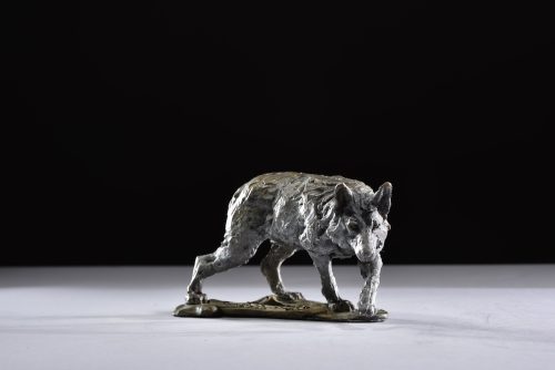 prowling wolf sculpture