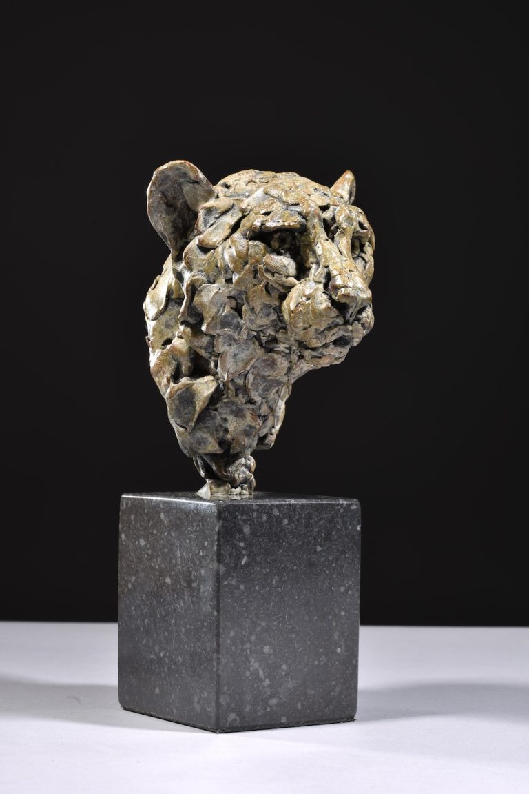 Bronze Cheetah Head sculpture