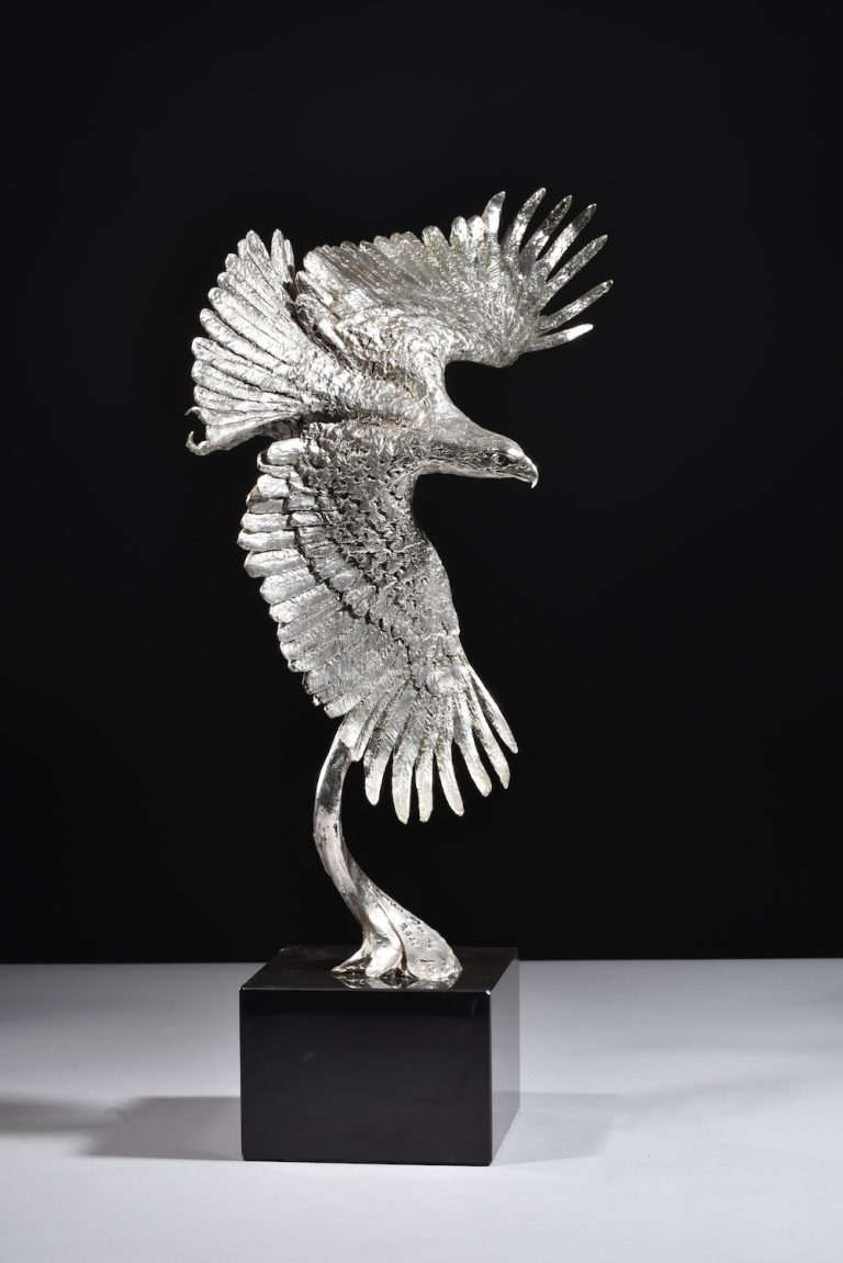 silver scaled down American Bald Eagle