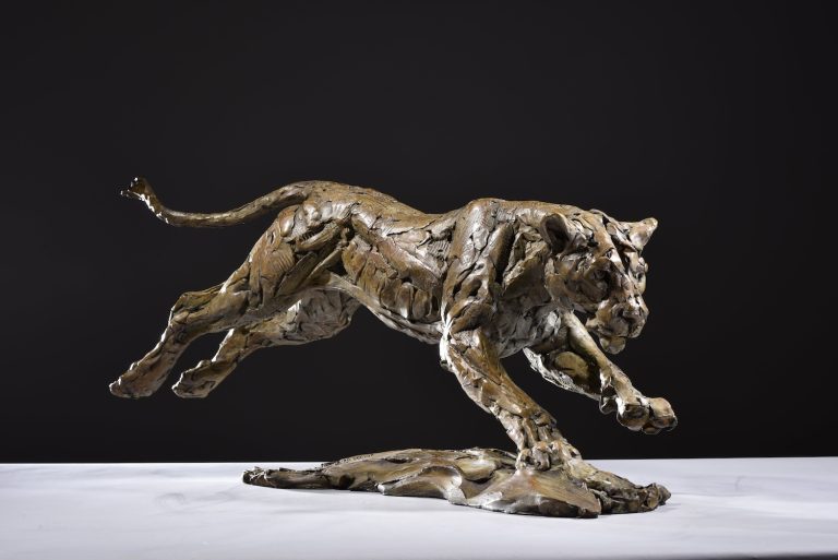 Mackie's Lioness Hunting sculpture