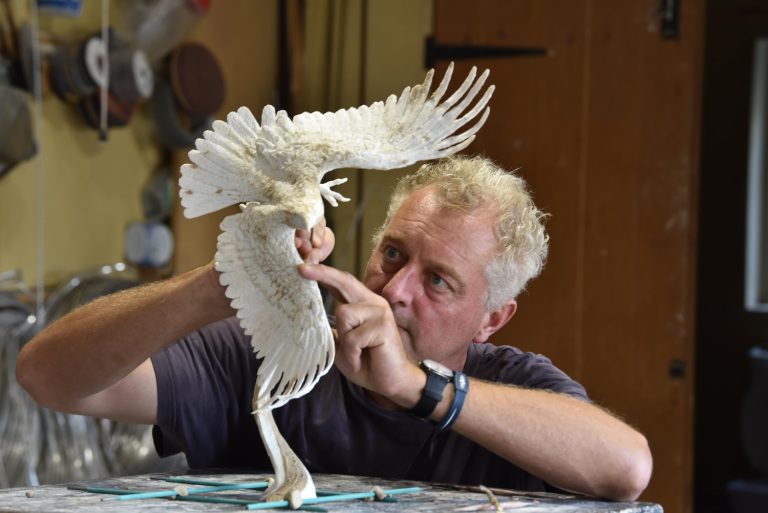 Hamish making scaled down bald eagle