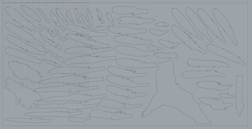 laser drawn feathers