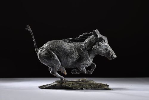 bronze sculpture of warthog
