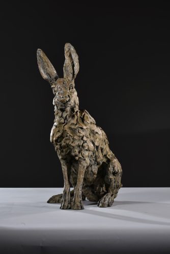 bronze hare sitting
