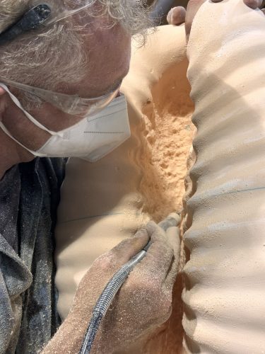 Hamish sculpting Quahog clam