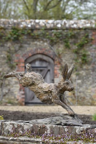 Bronze hare sculpture by Mackie