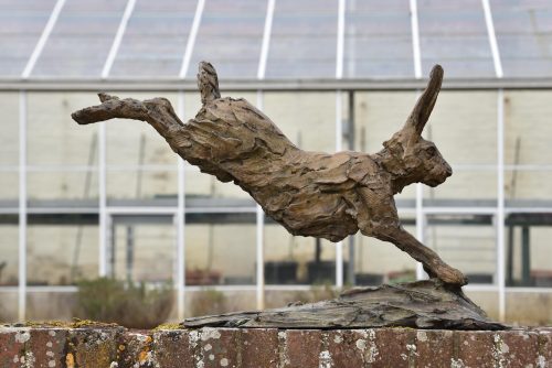 Mackie's bronze sculpture of hare running
