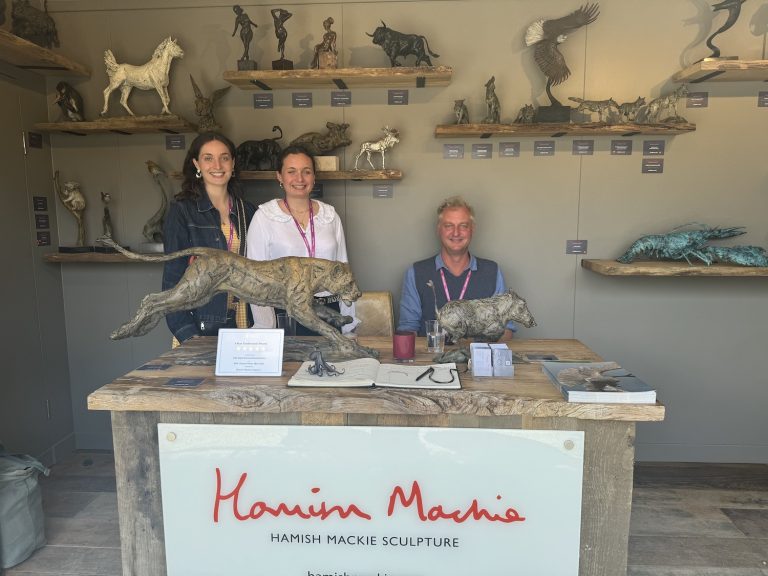 Hamish with his daughters at Chelsea Flower Show