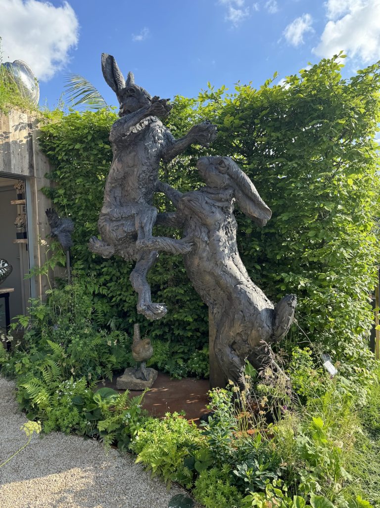 Monumental hare sculpture at Chelsea Flower Show