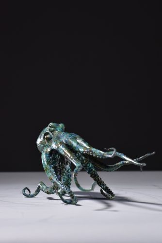 scaled down bronze octopus