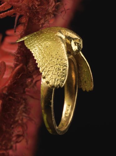 Gold owl ring