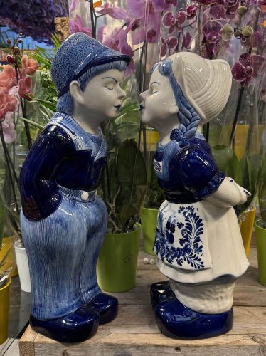 Blue figurines in Amsterdam